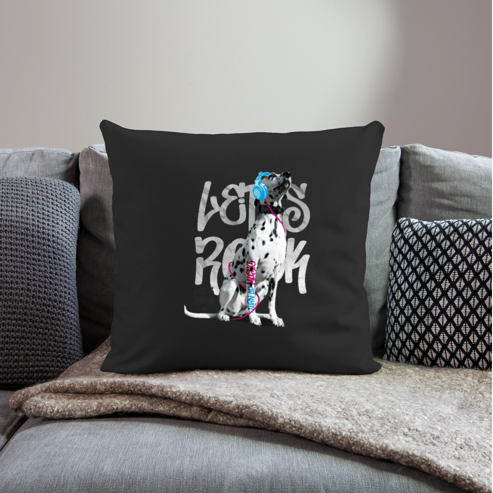 LiNBW. Kissen mit Füllung 45 x 45 cm Dalmatiner Let's Rock - Schwarz