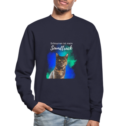 LiNBW. Männer Pullover Schnurren ist mein Soundtrack - Navy