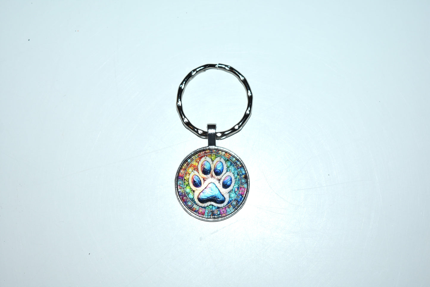 LiNBW. Schlüsselanhänger Pfoten-Abdruck bunt (mit Geschenkverpackung)