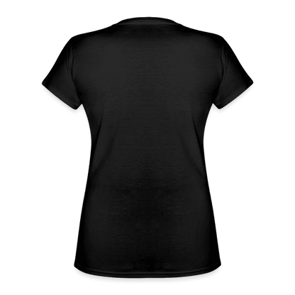 Dalmatiner Damen V-Ausschnitt T-Shirt – Langlebiges und formbeständiges Baumwoll-Shirt (Black) - LiNBW. - LIFE IS NOT JUST BLACK AND WHITE