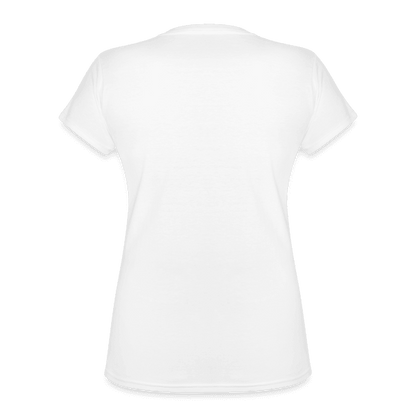 Damen V-Ausschnitt T-Shirt – Langlebiges und formbeständiges Baumwoll-Shirt (White) - LiNBW. - LIFE IS NOT JUST BLACK AND WHITE