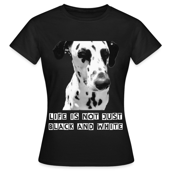 Dalmatiner Damen T-Shirt – Klassischer, bequemer Baumwoll-T-Shirt mit Rundhalsausschnitt (Black) - LiNBW. - LIFE IS NOT JUST BLACK AND WHITE