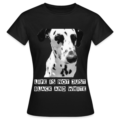 Dalmatiner Damen T-Shirt – Klassischer, bequemer Baumwoll-T-Shirt mit Rundhalsausschnitt (Black) - LiNBW. - LIFE IS NOT JUST BLACK AND WHITE
