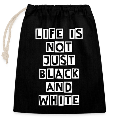Baumwollbeutel (25x30 cm) mit Kordelzug - LiNBW. - LIFE IS NOT JUST BLACK AND WHITE