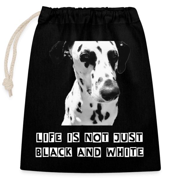 Dalmatiner Baumwollbeutel (25x30 cm) mit Kordelzug - LiNBW. - LIFE IS NOT JUST BLACK AND WHITE