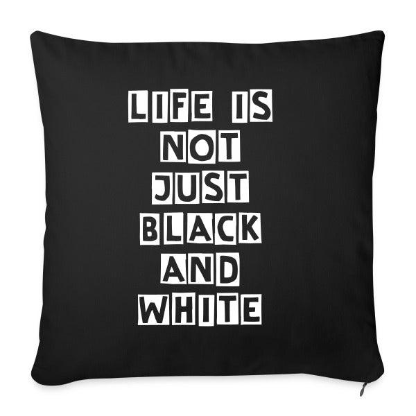 Sofakissenbezug 45x45 cm – Dekorativer Twillstoff-Bezug mit Reißverschluss aus 100 % Baumwolle (Black) - LiNBW. - LIFE IS NOT JUST BLACK AND WHITE