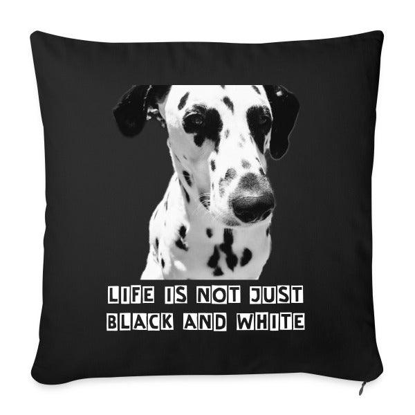 Dalmatiner Sofakissenbezug 45x45 cm – Dekorativer Twillstoff-Bezug mit Reißverschluss aus 100 % Baumwolle (Black) - LiNBW. - LIFE IS NOT JUST BLACK AND WHITE