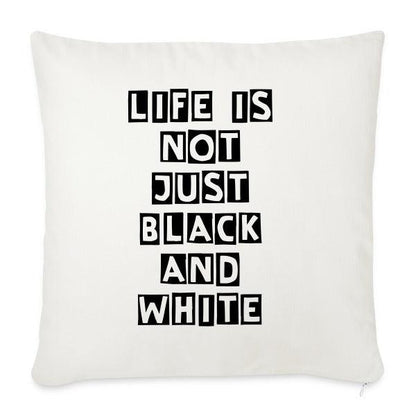 Sofakissenbezug 45x45 cm – Dekorativer Twillstoff-Bezug mit Reißverschluss aus 100 % Baumwolle (White) - LiNBW. - LIFE IS NOT JUST BLACK AND WHITE