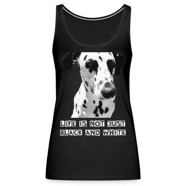 Dalmatiner Damen Tank Top aus 100 % Baumwolle – Sportliches Sommer-Basic für aktive Tage (Black) - LiNBW. - LIFE IS NOT JUST BLACK AND WHITE
