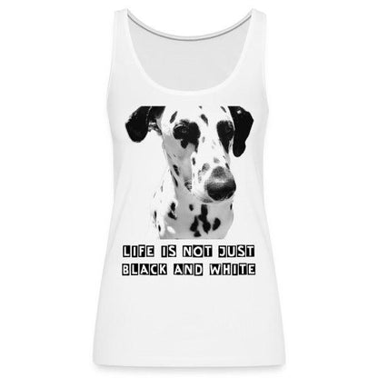 Dalmatiner Damen Tank Top aus 100 % Baumwolle – Sportliches Sommer-Basic für aktive Tage (White) - LiNBW. - LIFE IS NOT JUST BLACK AND WHITE