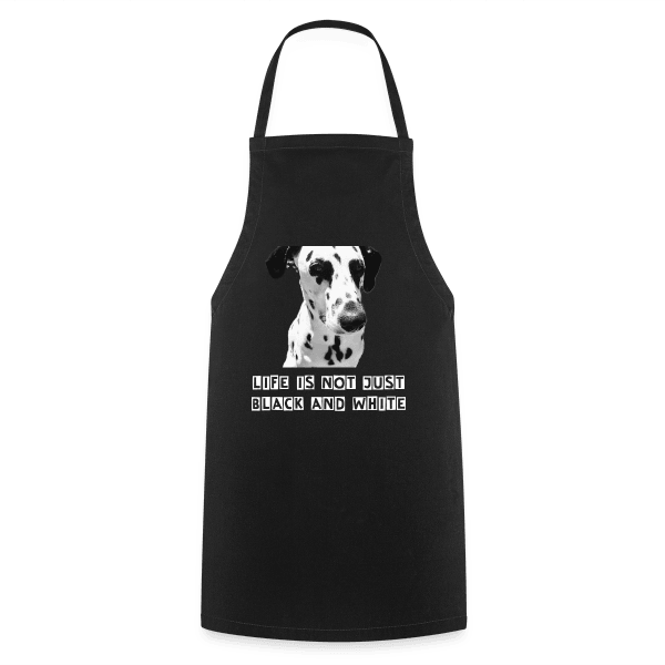 Dalmatiner Kochschürze aus 100 % Baumwolle – Individuell anpassbar und robust für Küche & Grill (Black) - LiNBW. - LIFE IS NOT JUST BLACK AND WHITE
