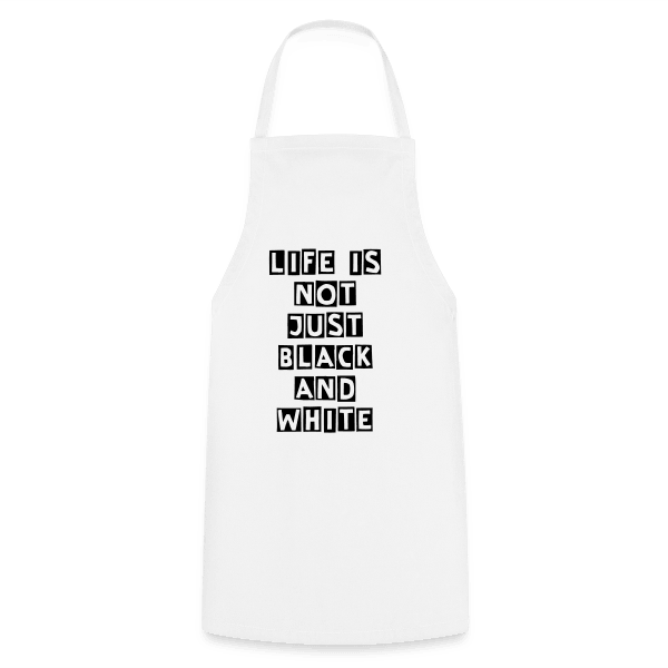 Kochschürze aus 100 % Baumwolle – Individuell anpassbar und robust für Küche & Grill (White) - LiNBW. - LIFE IS NOT JUST BLACK AND WHITE