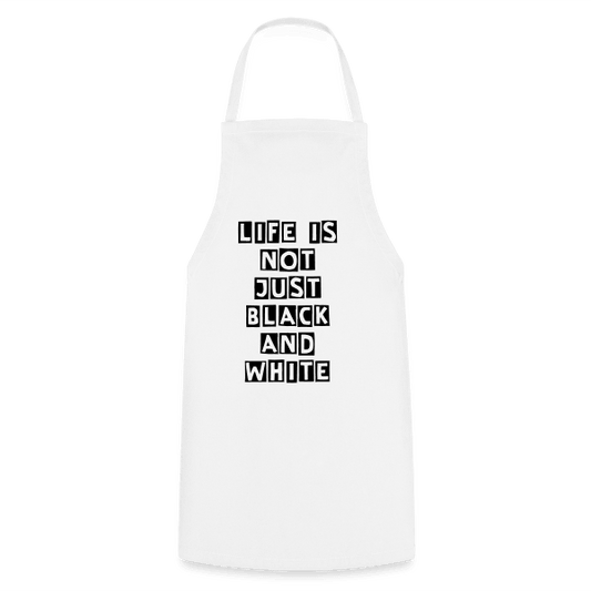 Kochschürze aus 100 % Baumwolle – Individuell anpassbar und robust für Küche & Grill (White) - LiNBW. - LIFE IS NOT JUST BLACK AND WHITE