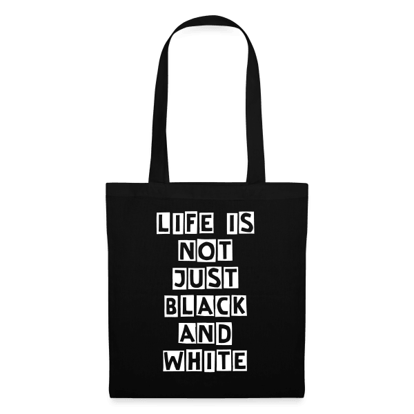 Stoffbeutel 10 Liter – Vielseitige Baumwolltasche für Einkäufe & Alltag (Black) - LiNBW. - LIFE IS NOT JUST BLACK AND WHITE
