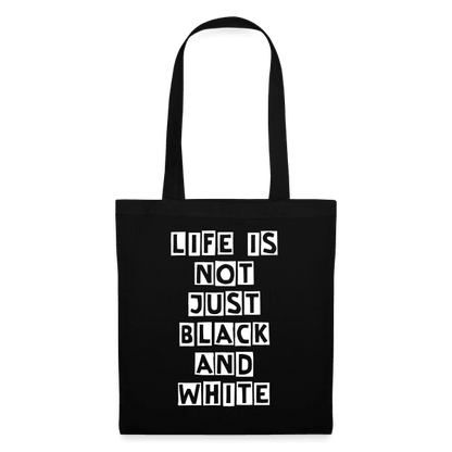 Stoffbeutel 10 Liter – Vielseitige Baumwolltasche für Einkäufe & Alltag (Black) - LiNBW. - LIFE IS NOT JUST BLACK AND WHITE