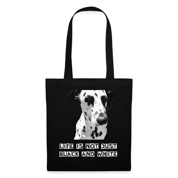 Dalmatiner Stoffbeutel 10 Liter – Vielseitige Baumwolltasche für Einkäufe & Alltag (Black) - LiNBW. - LIFE IS NOT JUST BLACK AND WHITE