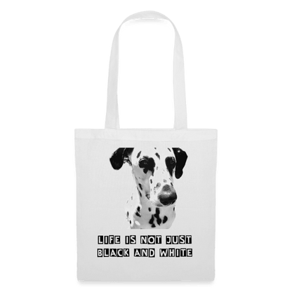 Dalmatiner Stoffbeutel 10 Liter – Vielseitige Baumwolltasche für Einkäufe & Alltag (White) - LiNBW. - LIFE IS NOT JUST BLACK AND WHITE