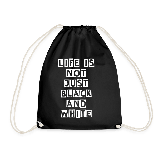 Turnbeutel 12 Liter – Umweltfreundlicher Baumwollbeutel mit Kordelzug für Sport & Alltag (Black) - LiNBW. - LIFE IS NOT JUST BLACK AND WHITE