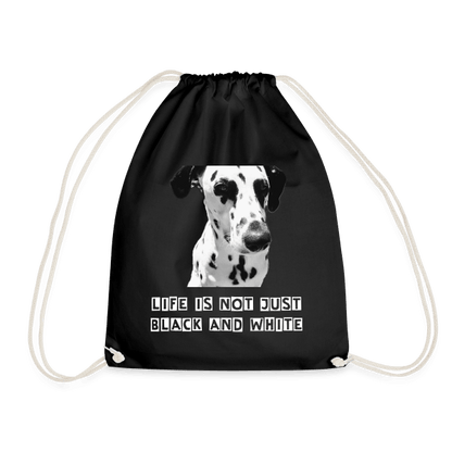 Dalmatiner Turnbeutel 12 Liter – Umweltfreundlicher Baumwollbeutel mit Kordelzug für Sport & Alltag (Black) - LiNBW. - LIFE IS NOT JUST BLACK AND WHITE