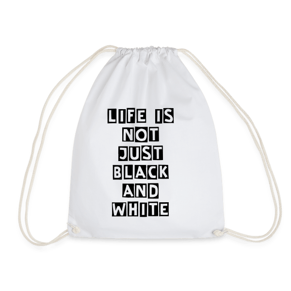 Turnbeutel 12 Liter – Umweltfreundlicher Baumwollbeutel mit Kordelzug für Sport & Alltag (White) - LiNBW. - LIFE IS NOT JUST BLACK AND WHITE