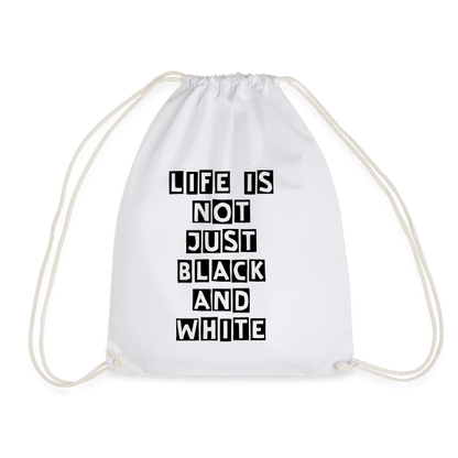 Turnbeutel 12 Liter – Umweltfreundlicher Baumwollbeutel mit Kordelzug für Sport & Alltag (White) - LiNBW. - LIFE IS NOT JUST BLACK AND WHITE
