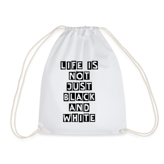 Turnbeutel 12 Liter – Umweltfreundlicher Baumwollbeutel mit Kordelzug für Sport & Alltag (White) - LiNBW. - LIFE IS NOT JUST BLACK AND WHITE