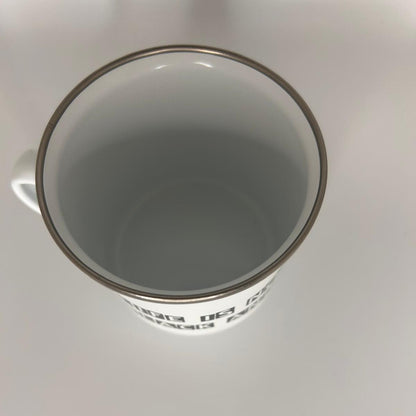 Emaille-Tasse im Retro-Look – Robuster Vintage-Becher mit Edelstahlrand (300 ml) - LiNBW. - LIFE IS NOT JUST BLACK AND WHITE