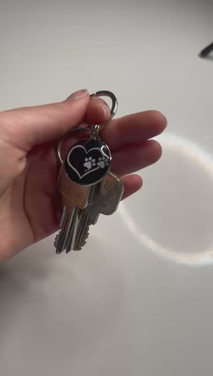 LinBW. Schlüsselanhänger Herz mit Pfotenabdruck (mit Geschenkverpackung)