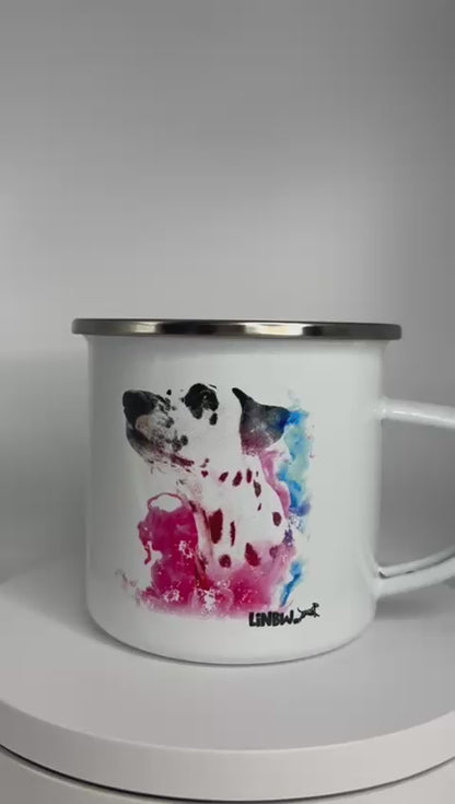 LiNBW. Emaille-Tasse Dalmatiner Life is not just black and white